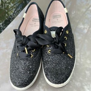 Kate Spade sparkly Keds (black)